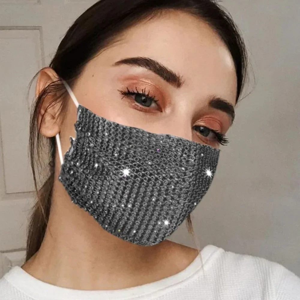 ❤️ NEW 2 Black Stud Face Mask Beautiful Glam Mask - Picture 1 of 3